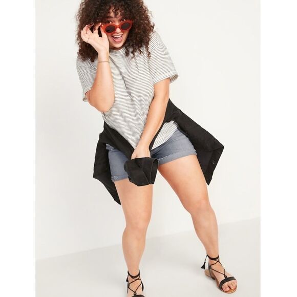 High Waisted Gray Cut-Off Jean Short Size 18 - Picture 3 of 9